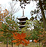 五重塔のパノラマ風景写真