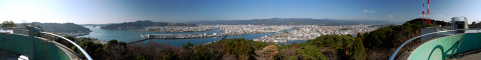 五台山展望台からのパノラマ風景写真